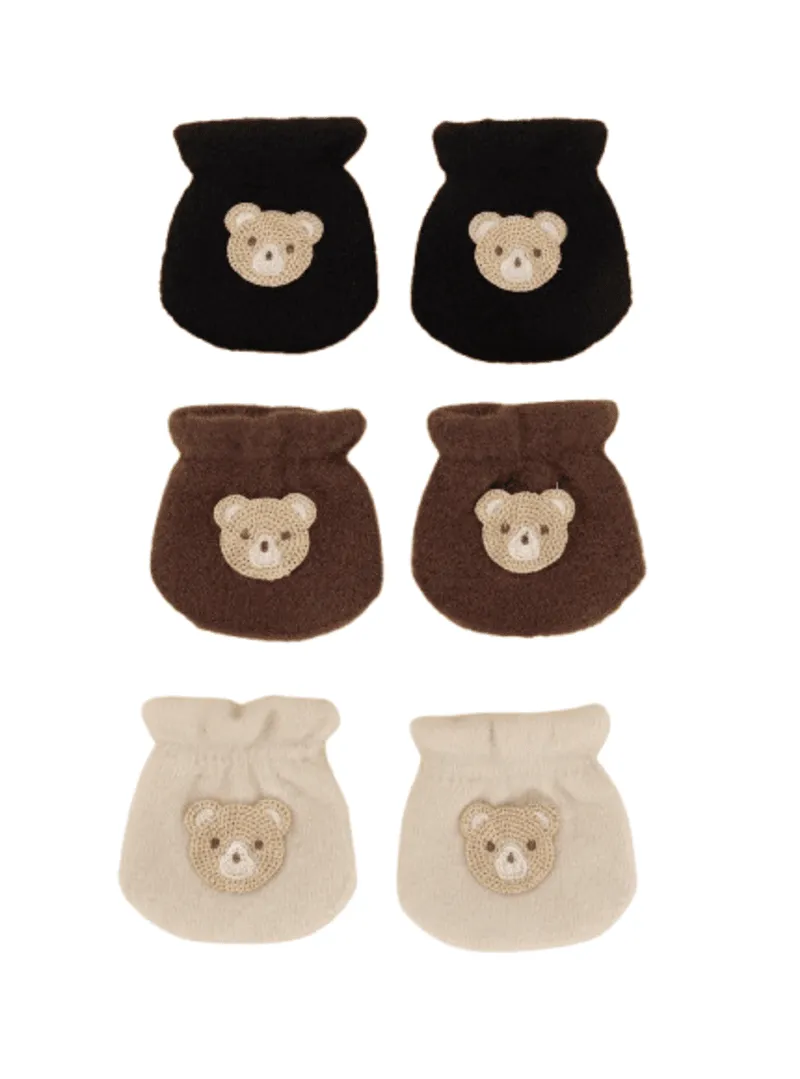 Cozy Cub Toddler Mittens - 3-Pair Set: Warm Faux Fur Knit