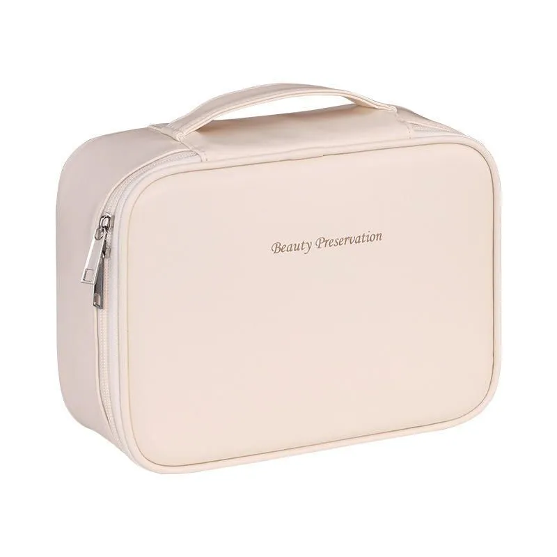 Large Capacity Cosmetics Bag Portable Travel Toiletry Bag White