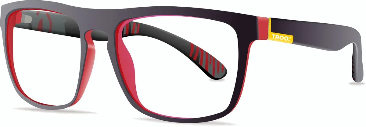 TROO Gaming Full Tilt Series Blue Light Blocking Eye Protection Glasses - Red