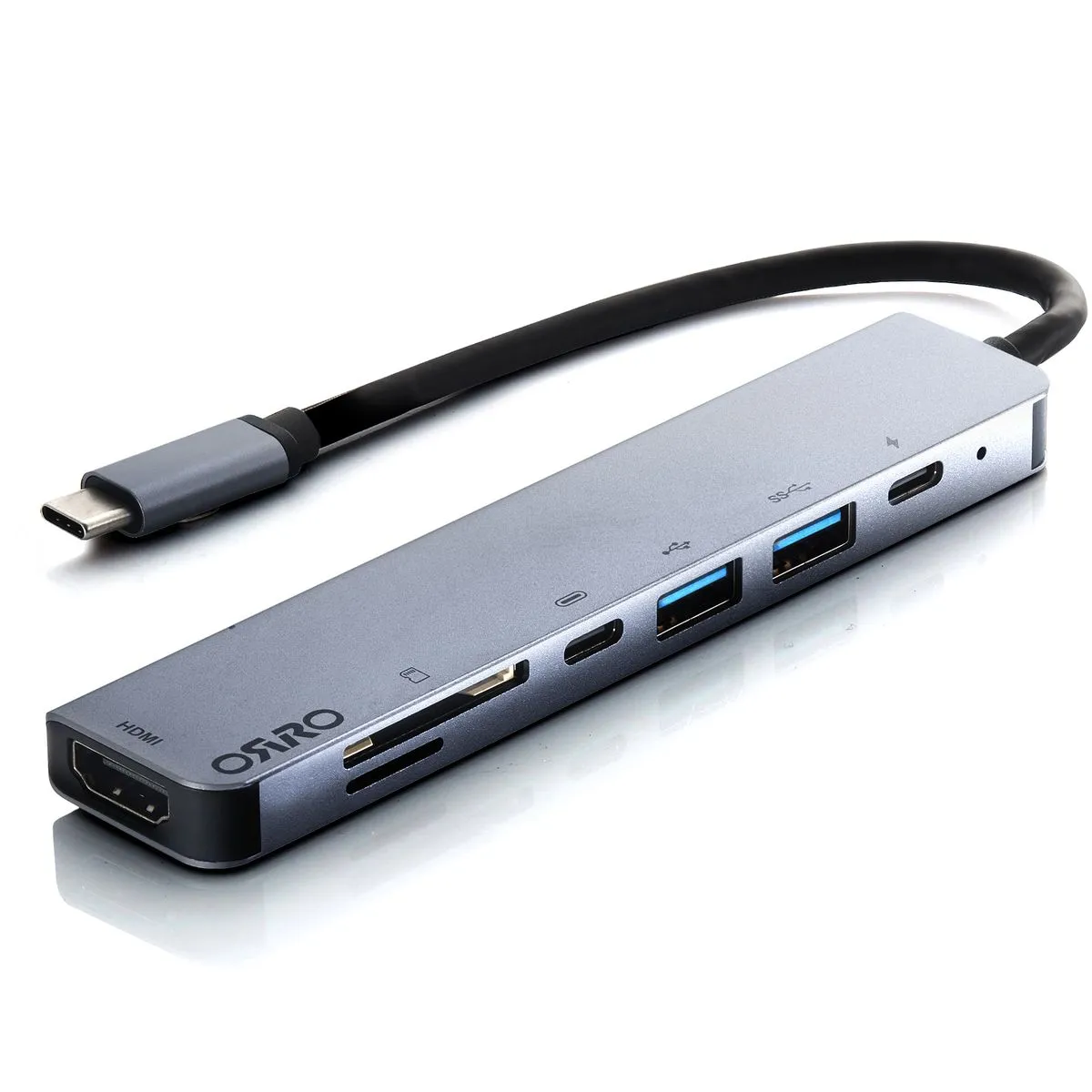 ORRO 7-in-1 Type-C Hub - 40Gbps Thunderbolt, HDMI, USB C, USB A, SD/TF - Home