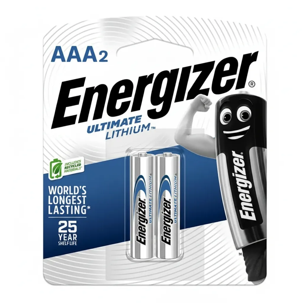 Energizer Ultimate Lithium AAA Batteries 2 Piece Pack