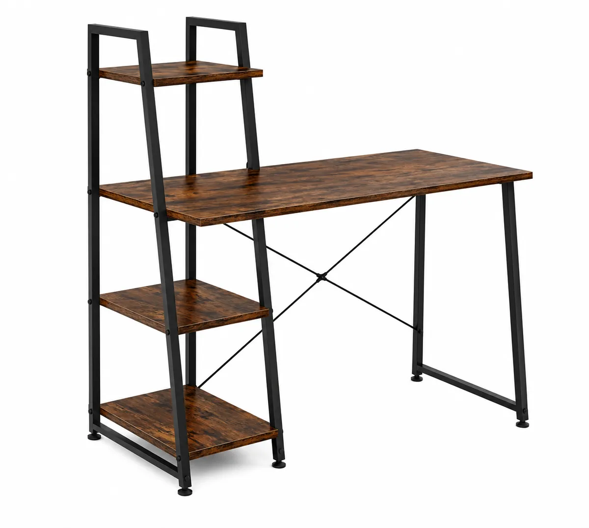 Anchor Home Office Large Computer Desk Study Table Storage Shelves 4 Tier