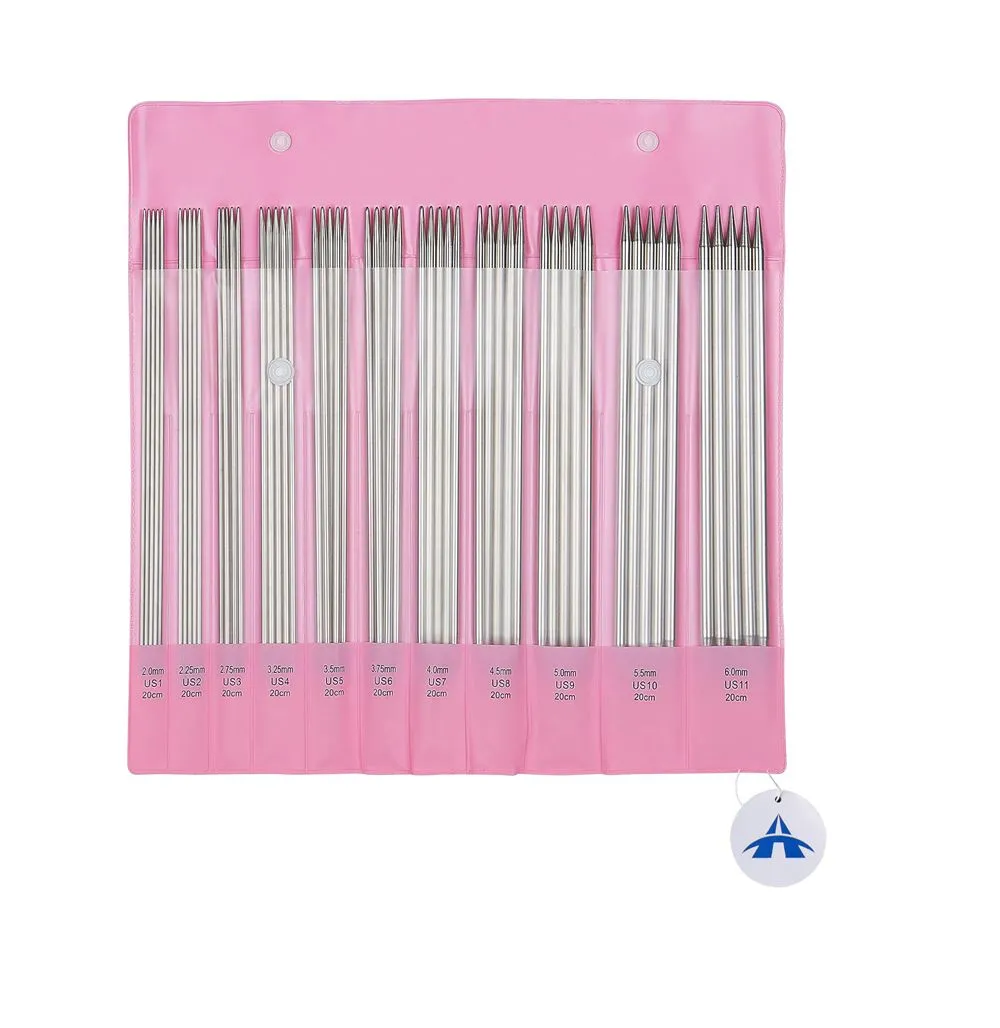 55 Piece Double Pointed Knitting Needles Stainless Straight Needles Set