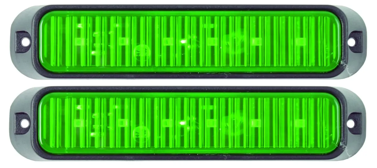 LED Marker Lamp (10-30 Volt, 6 LED) - 2 Piece Set - Green