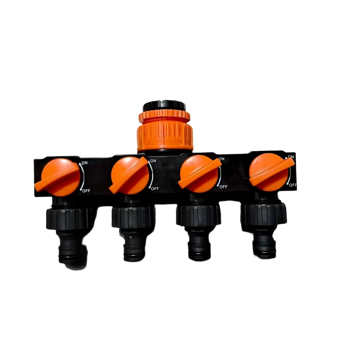 4-Way Garden Hose Splitter - 4 Independent Switches, Leak-Proof