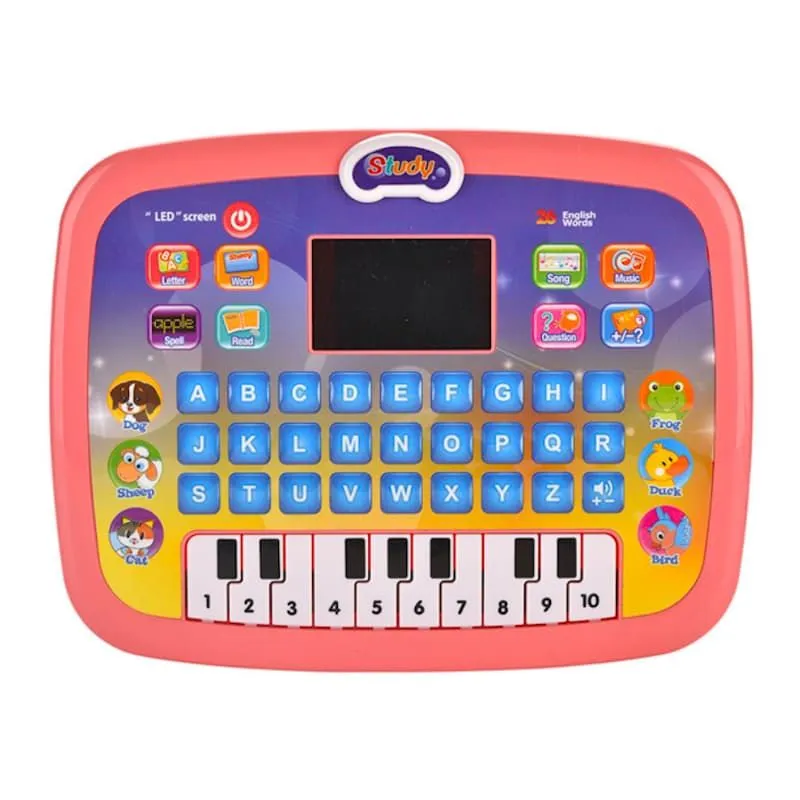 Kids Educational Keyboard & Letters Led Screen Computer Toy - Pink