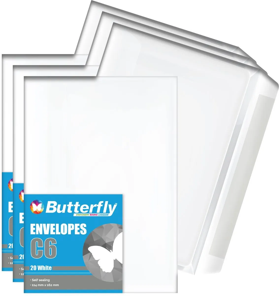 C6 Self-Seal Envelopes - 20 Pack (White) X3