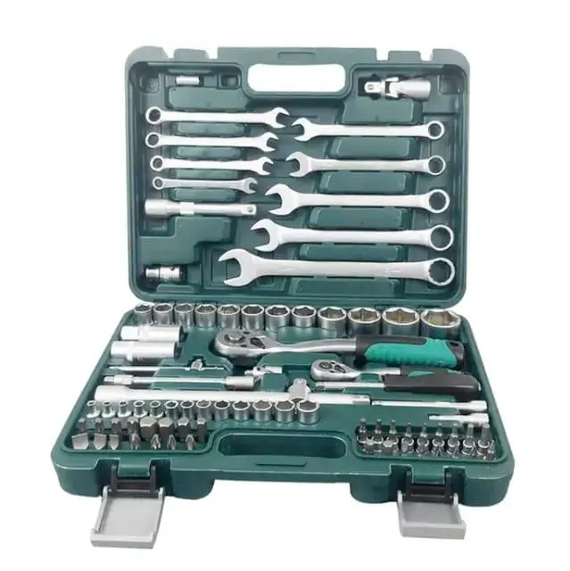 Multi-Function 82 Piece Ratchet Wrench Socket Set Spanners Combined Toolbox