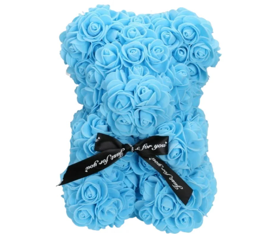 GB 25cm Foam Rose Teddy in Case - Just for you - Blue