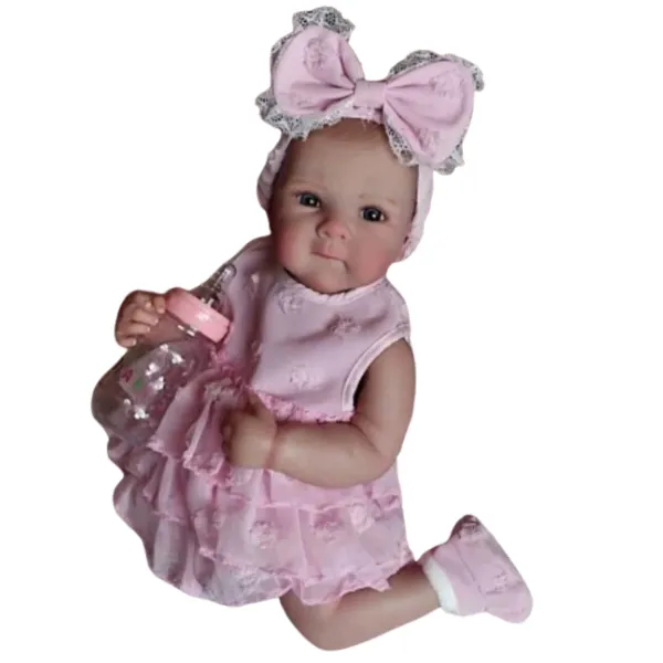 19 Inch 3D Painted Reborn Soft Vinyl Baby Girl Doll (eyes Open)