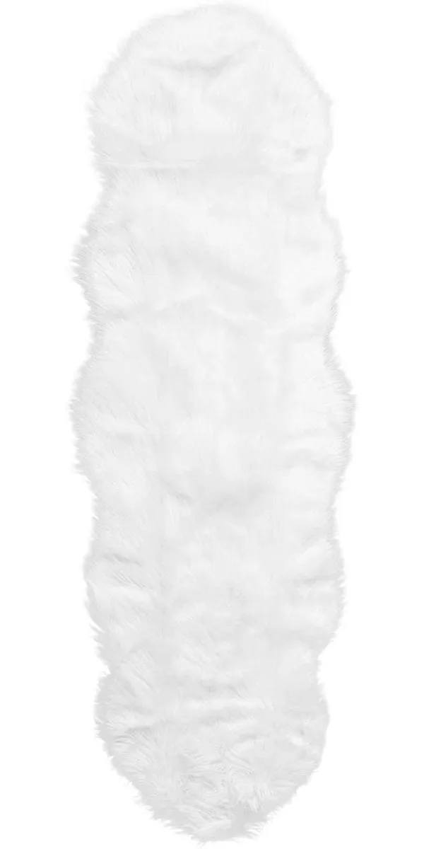 Shaggy Area Rug Soft Fluffy Rug 60cm x 180cm - White