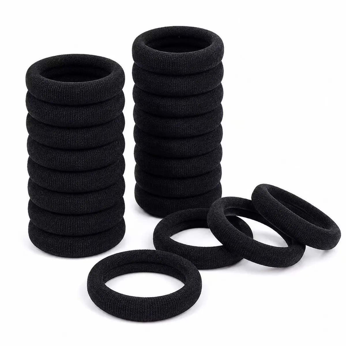 60 Piece Ponytail Holders Elastic Hair Ties Girls School Hair Bands - Black
