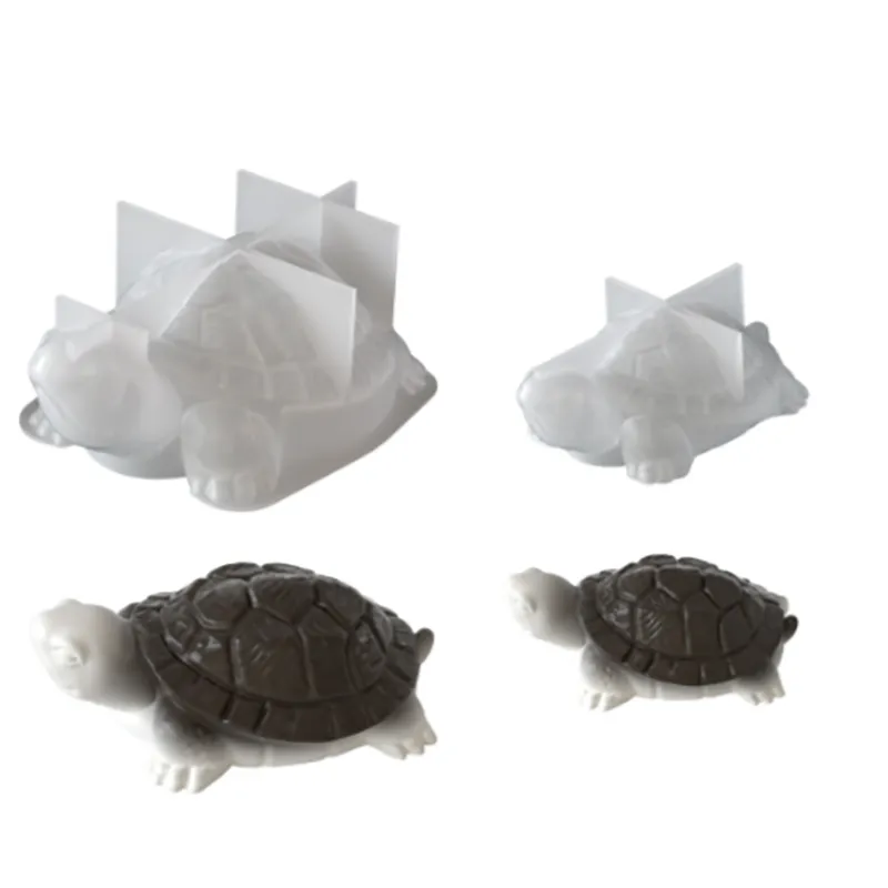 2Pcs 3D Sea Turtle Silicone Molds Large Small Resin Candle Plaster Moulds
