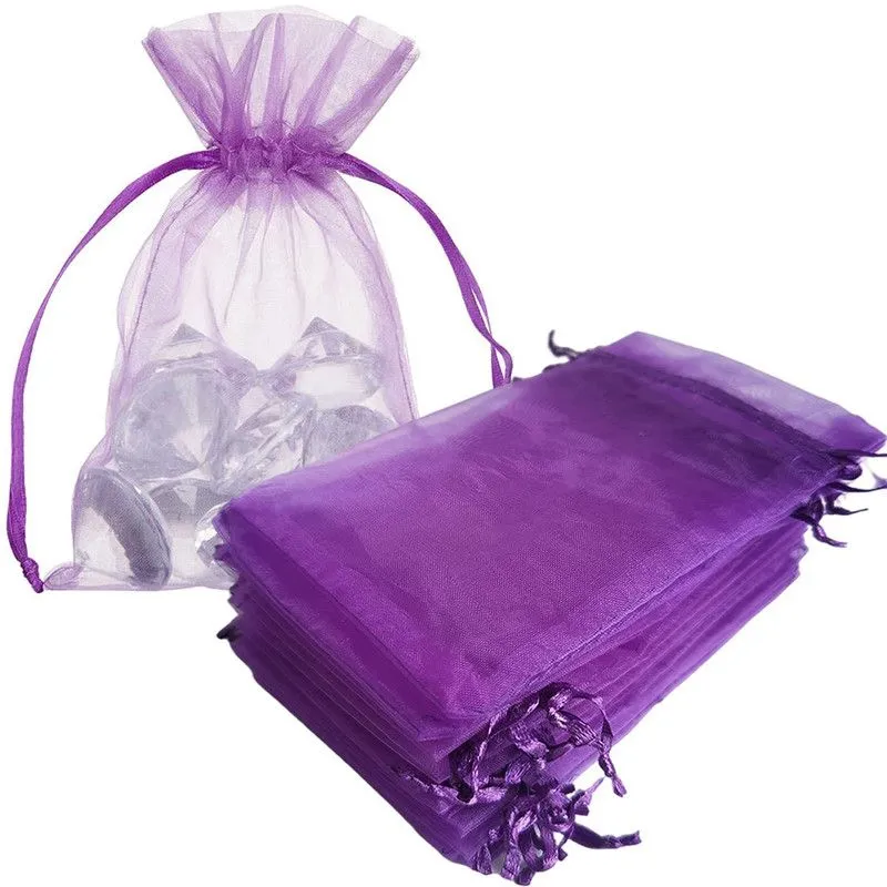 13x18CM Organza Gift Bags 100 PCS Sachet, Fabric Mesh Pouches Baby Shower