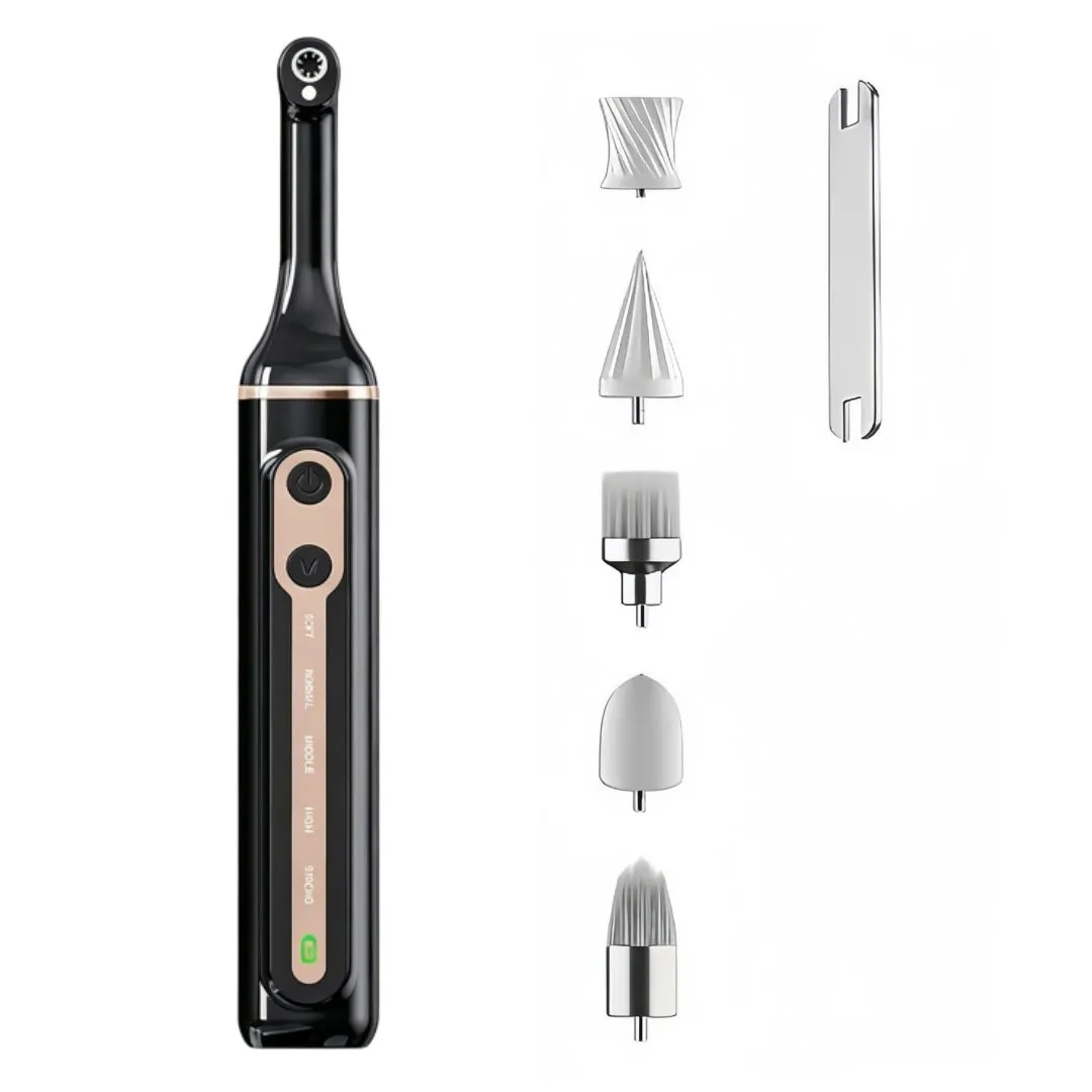 Rechargeable Electric Tooth Polisher with 5 Speed Modes - Black