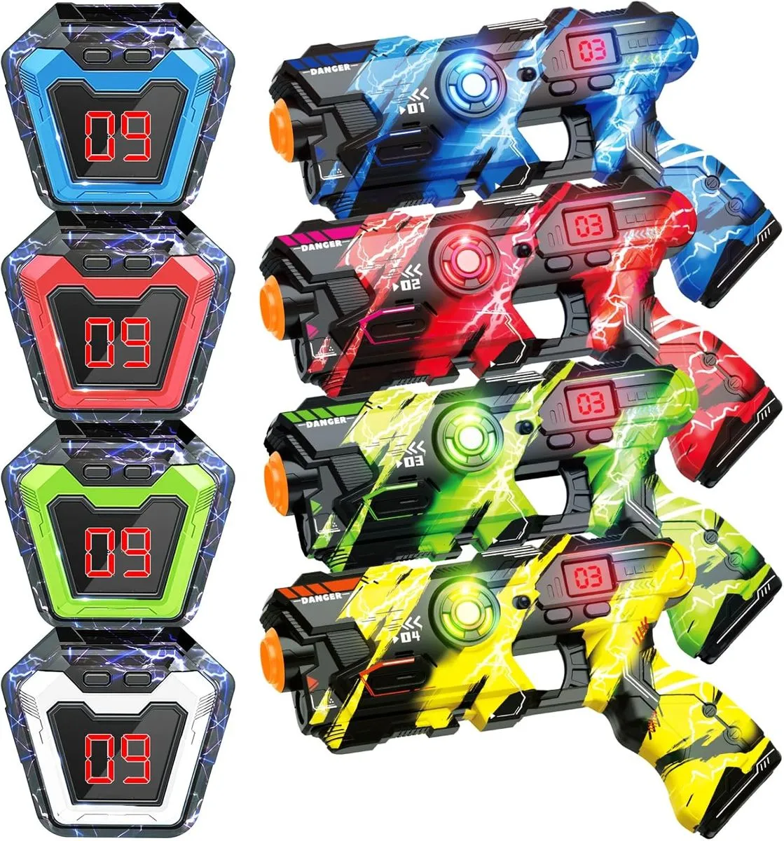 Infrared Laser Tag Guns Set of 4 Multi-Functional Fun Indoor & Outdoor Toys
