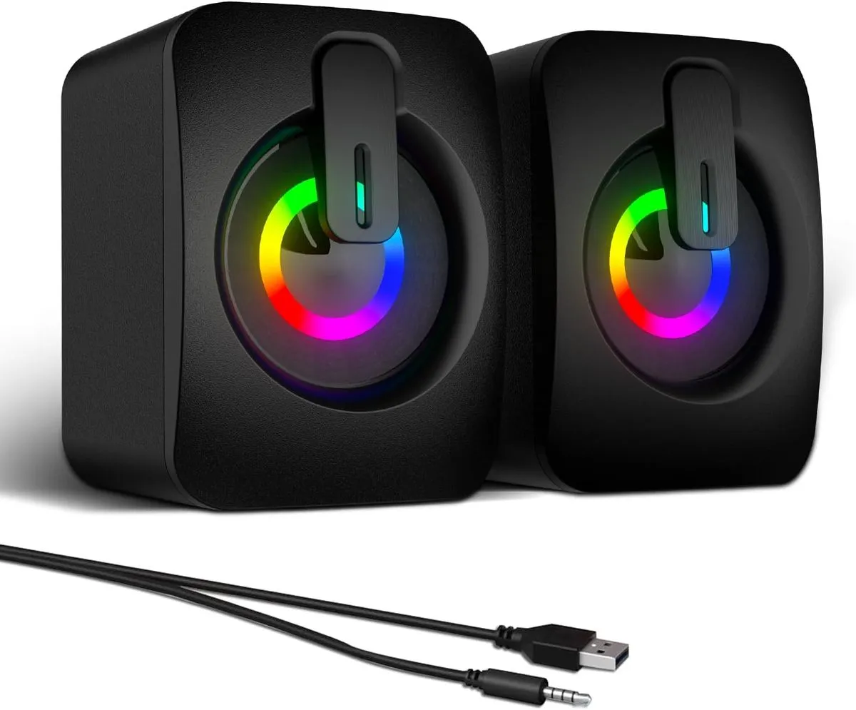 RGB Computer Speakers, Gaming Speaker USB-Powered PC Speakers