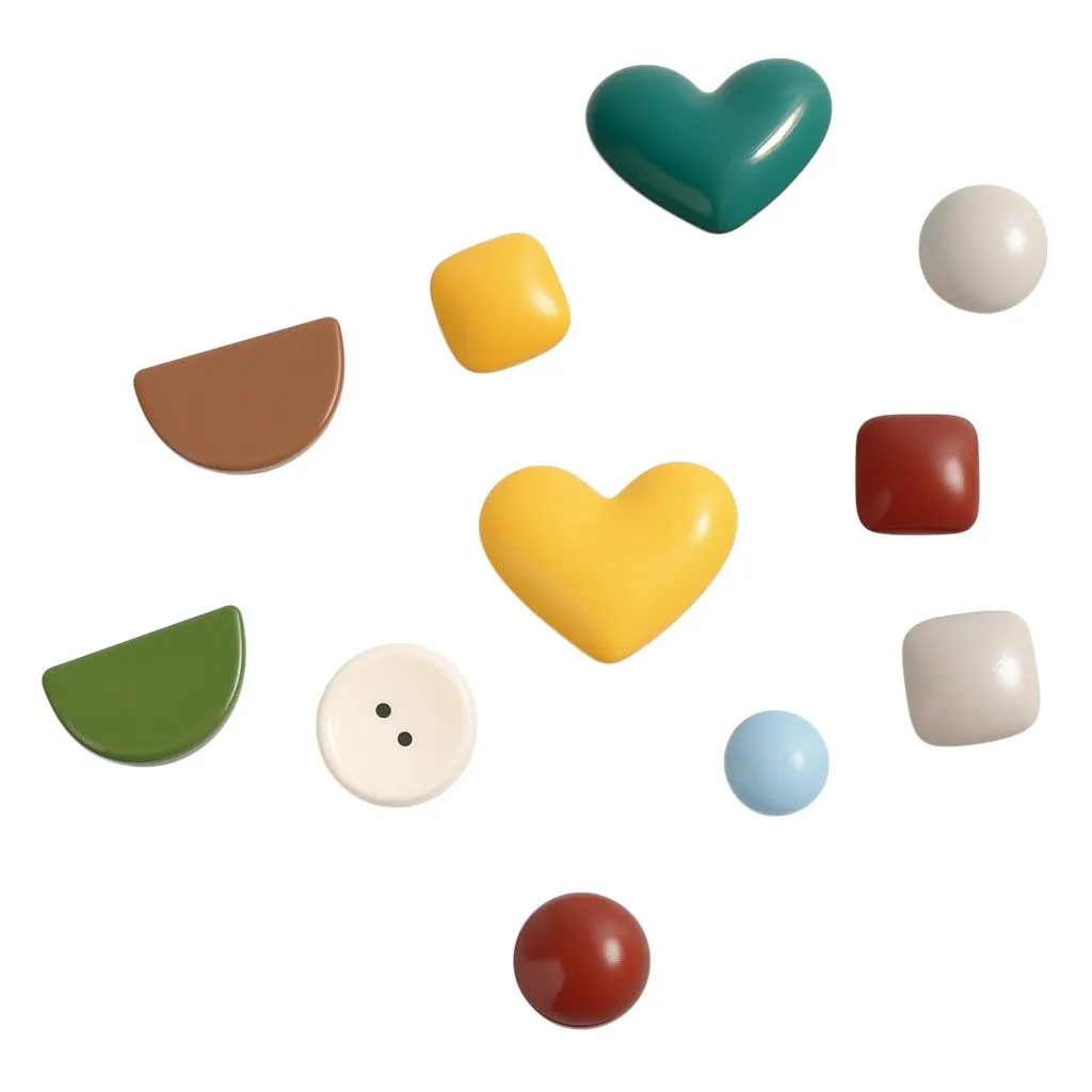 Retro Geometric Charms For Shoes - Multicolour Pack of 11