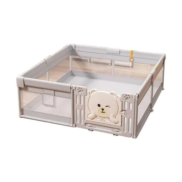 Infant Play Pen With Gates Robust Safety Playpen In &Outdoor Children's Toy - Grey