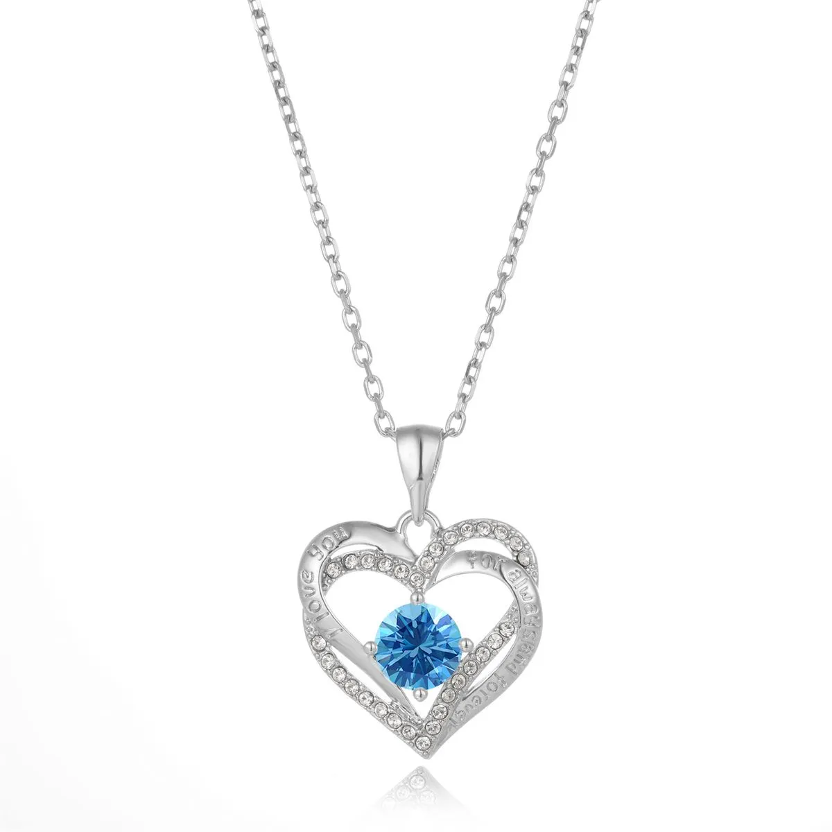 Crystalize I Love you..December Birthstone Necklace with Swarovski Crystals