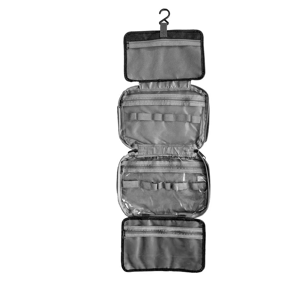 Foldable Large Capacity Travel Zipper Cosmetic Bag with Hanging Hook - Black
