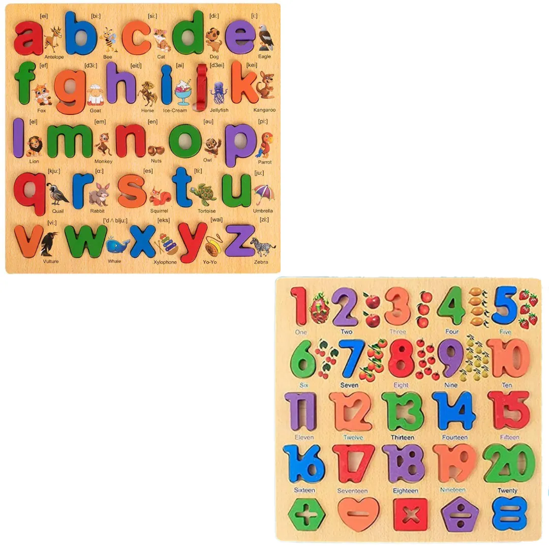 Alphabet and Number Shape & Symbol Puzzles Educational Toys -Small Letter
