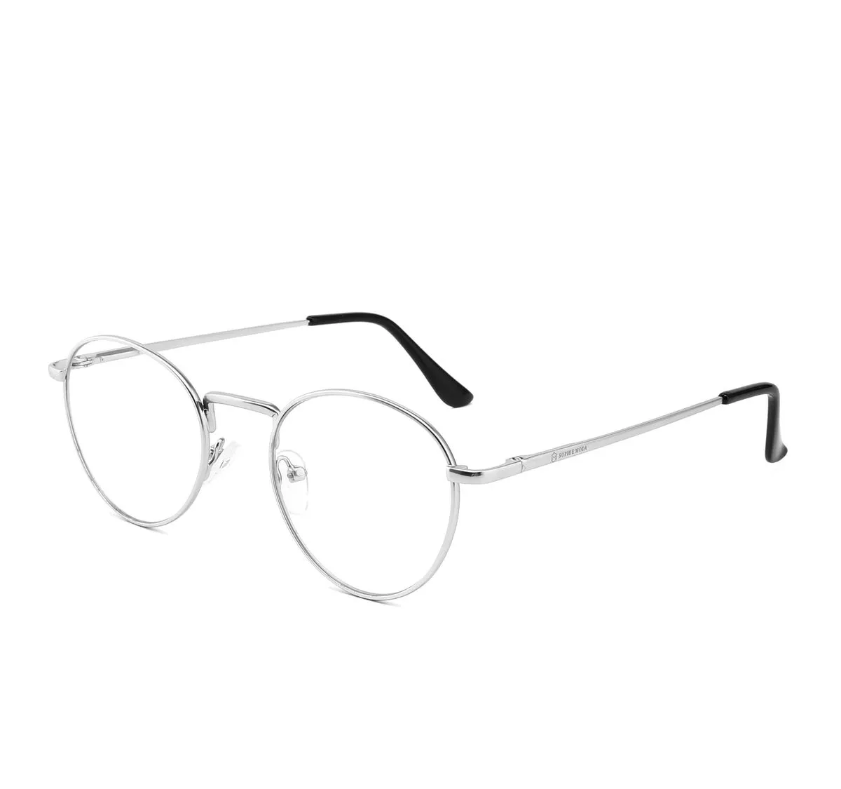 Sophie Moda - Anti-Blue Light Glasses for Computer/TV/Phone: Descartes - Silver