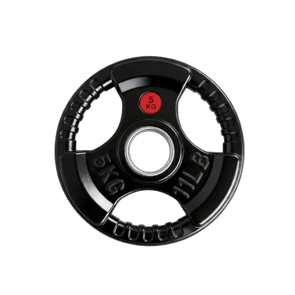 5kg (11lb) Olympic Rubber-Coated Tri-Grip Weight Plate