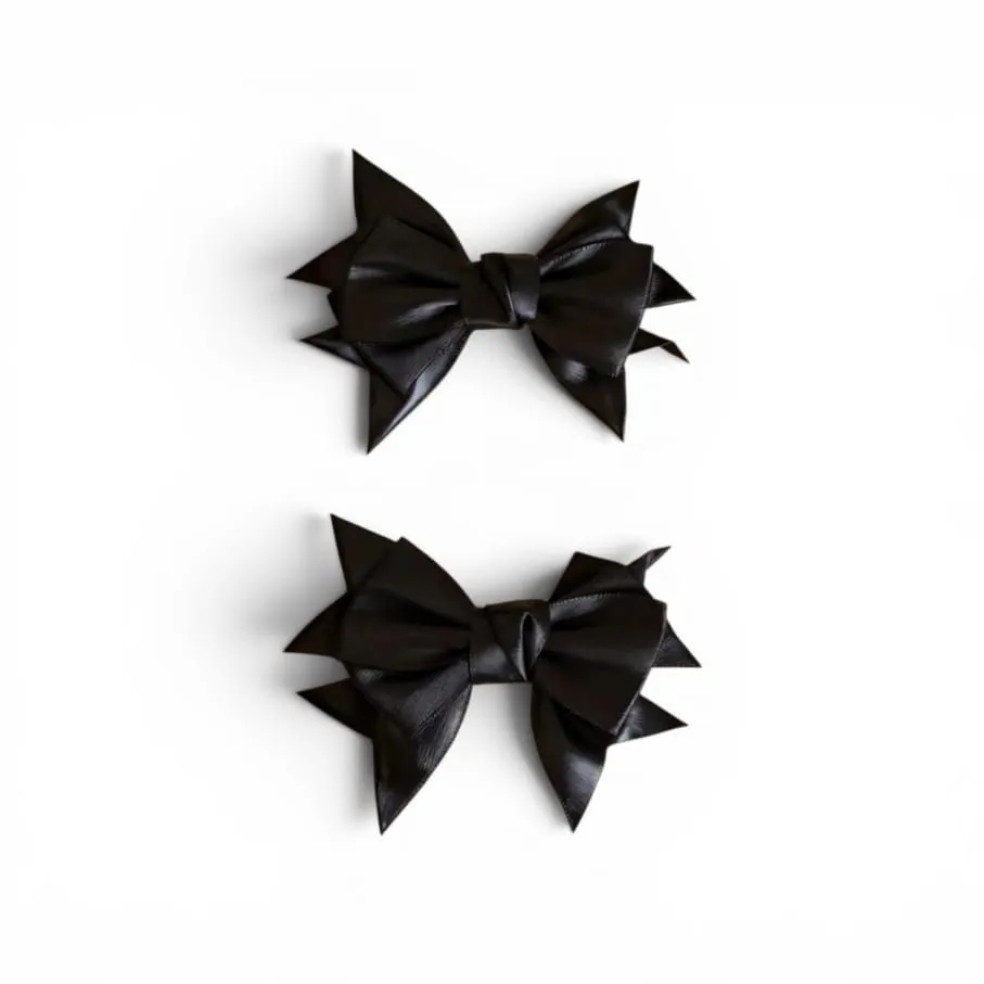Detachable Double Bow Shoe Charms 1 Pair Elegant Clip-On Shoe Accessories
