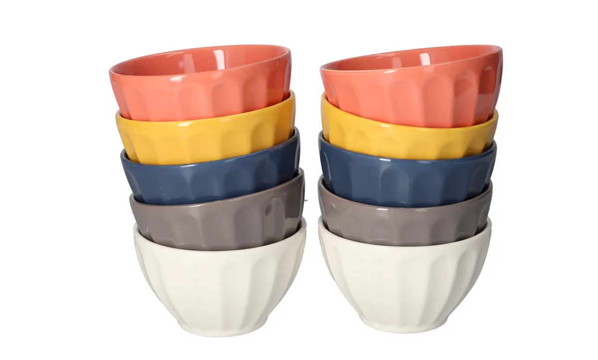 Danny Home Assorted Colour Porcelain Bowl Set - 10 Piece