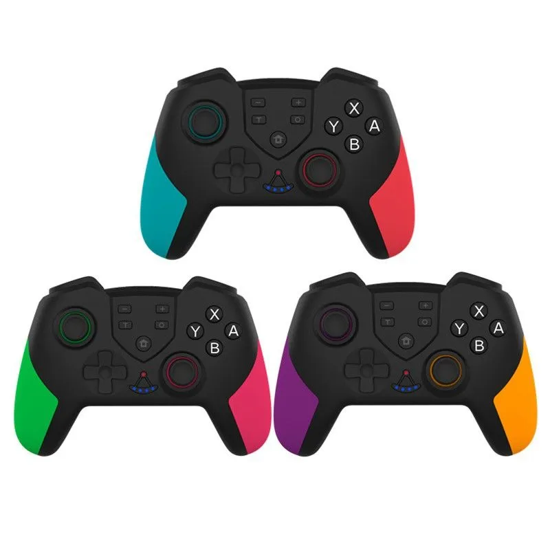wireless vibration game controller (T-23) for Nintendo Switch - Purple and yellow