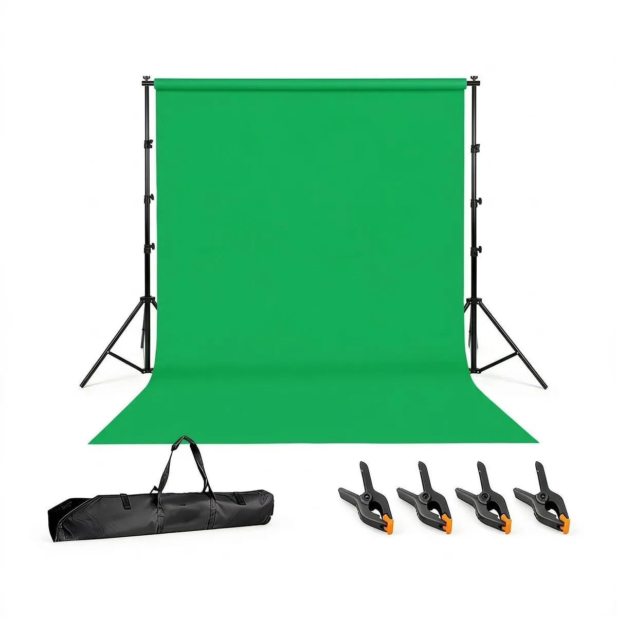 Quick-Setup Wrinkle-Resistant Photography Green Screen Background Stand Kit