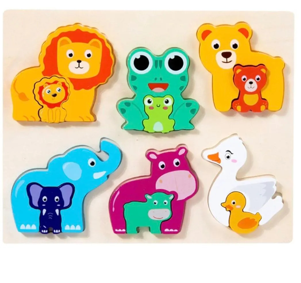 Wooden Animal Jigsaw Puzzle for Toddlers- Montessori Learning Toy