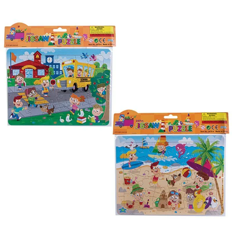 Cartoon Jigsaw Puzzle - 24 Piece Assorted (4 Pack)