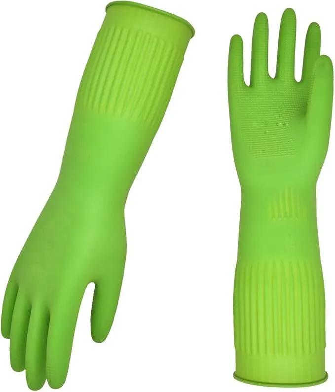 3-Pack Medium Cleaning Gloves - Non-Slip, Waterproof for Kitchen & Laundry