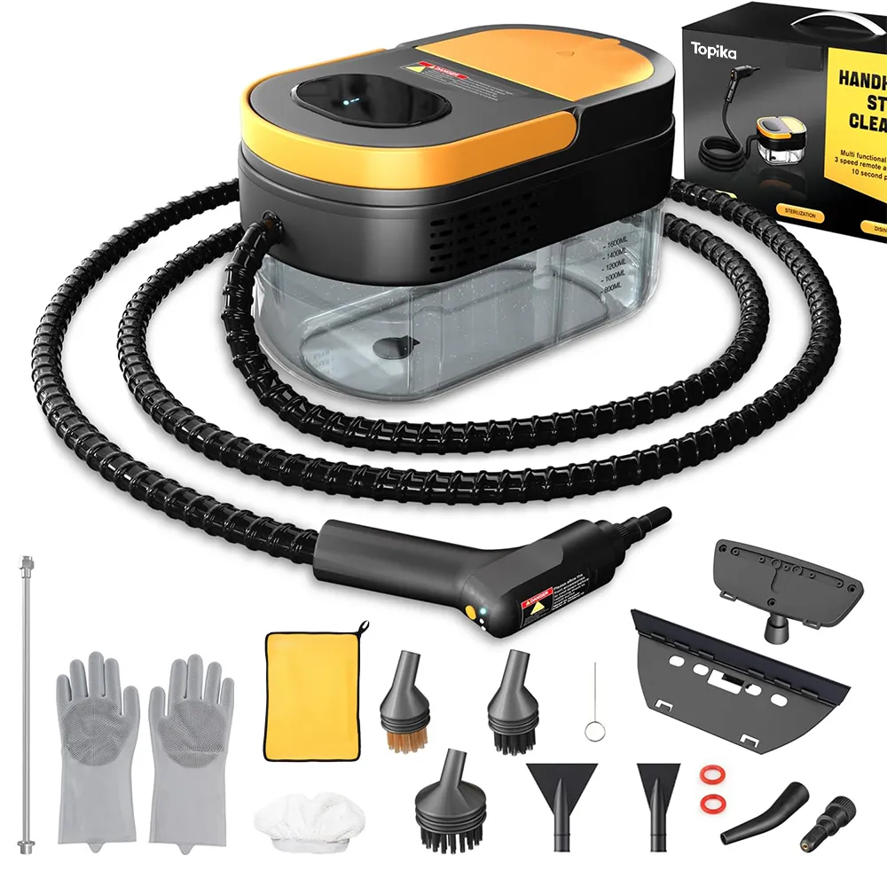 Topika Steam Cleaner Handheld Steamer for Home, 1600ml Tank, 3 Modes - Yellow