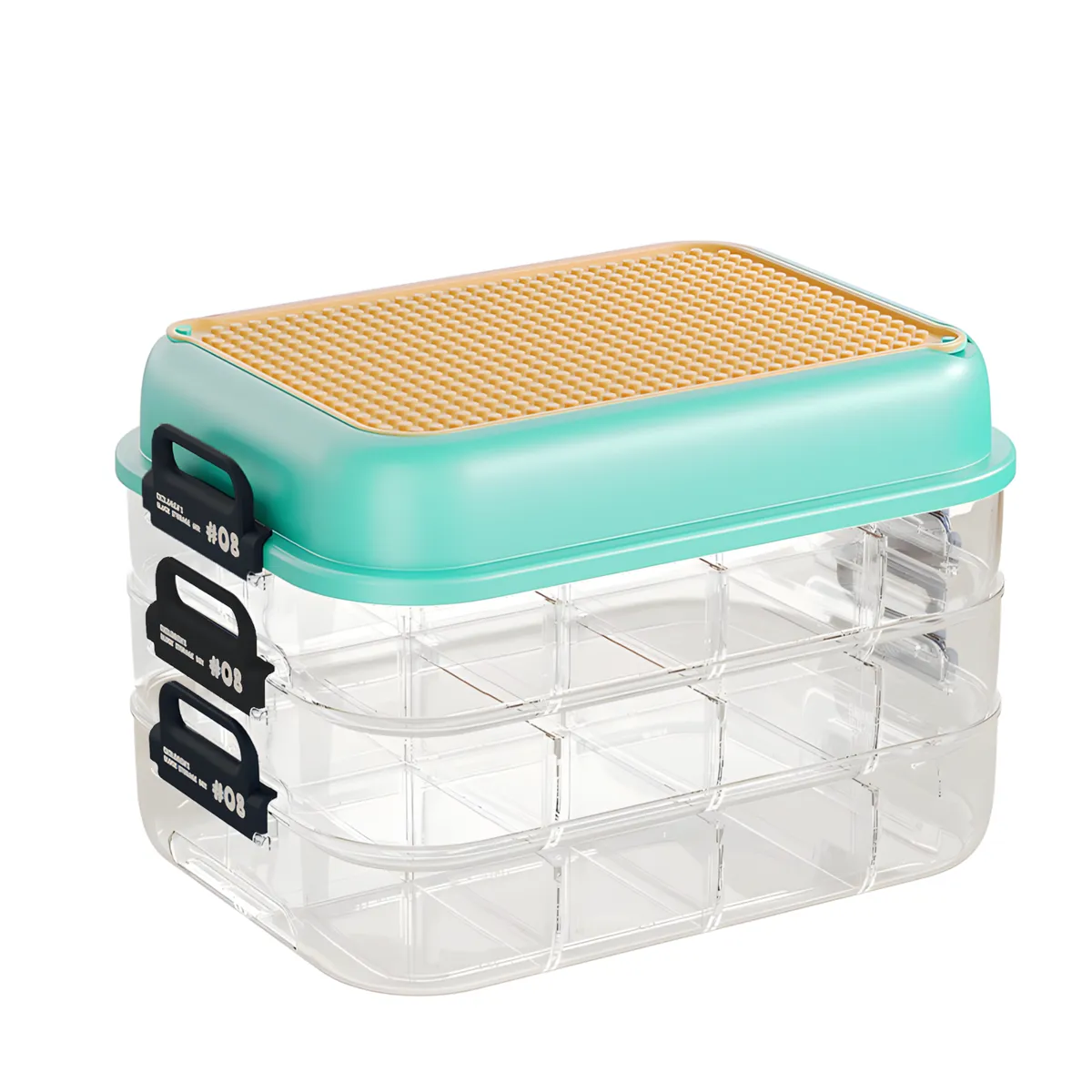3 Layer Building Blocks Storage Box Toy Organizer Box for Building Bricks - Green