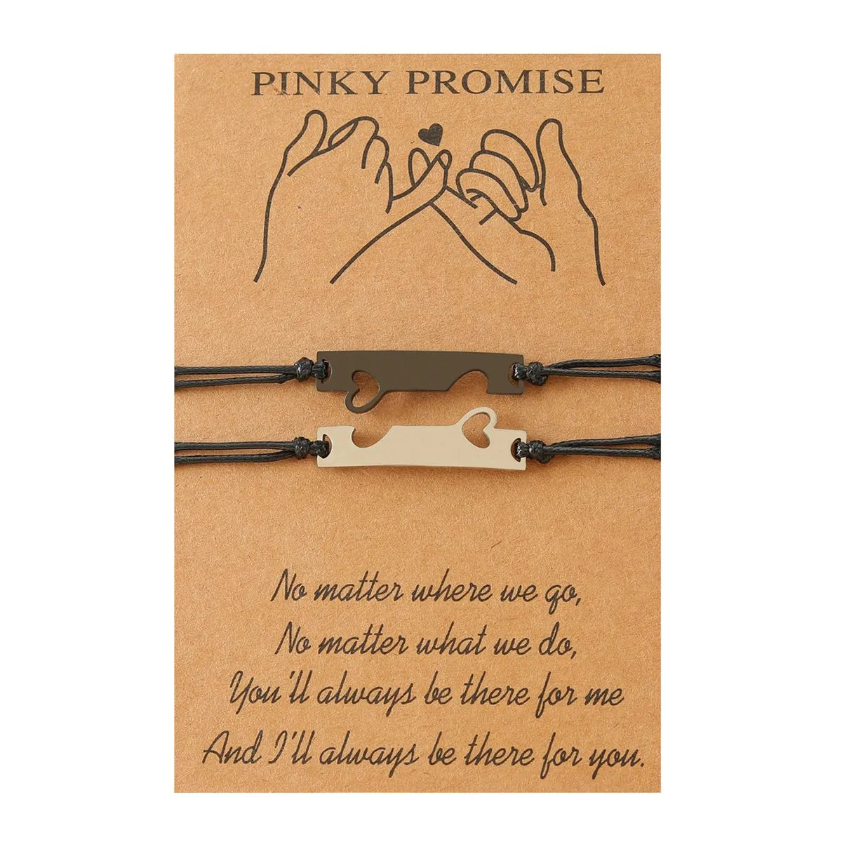 Rectangular Love Couple Card Hand-woven Bracelet Set