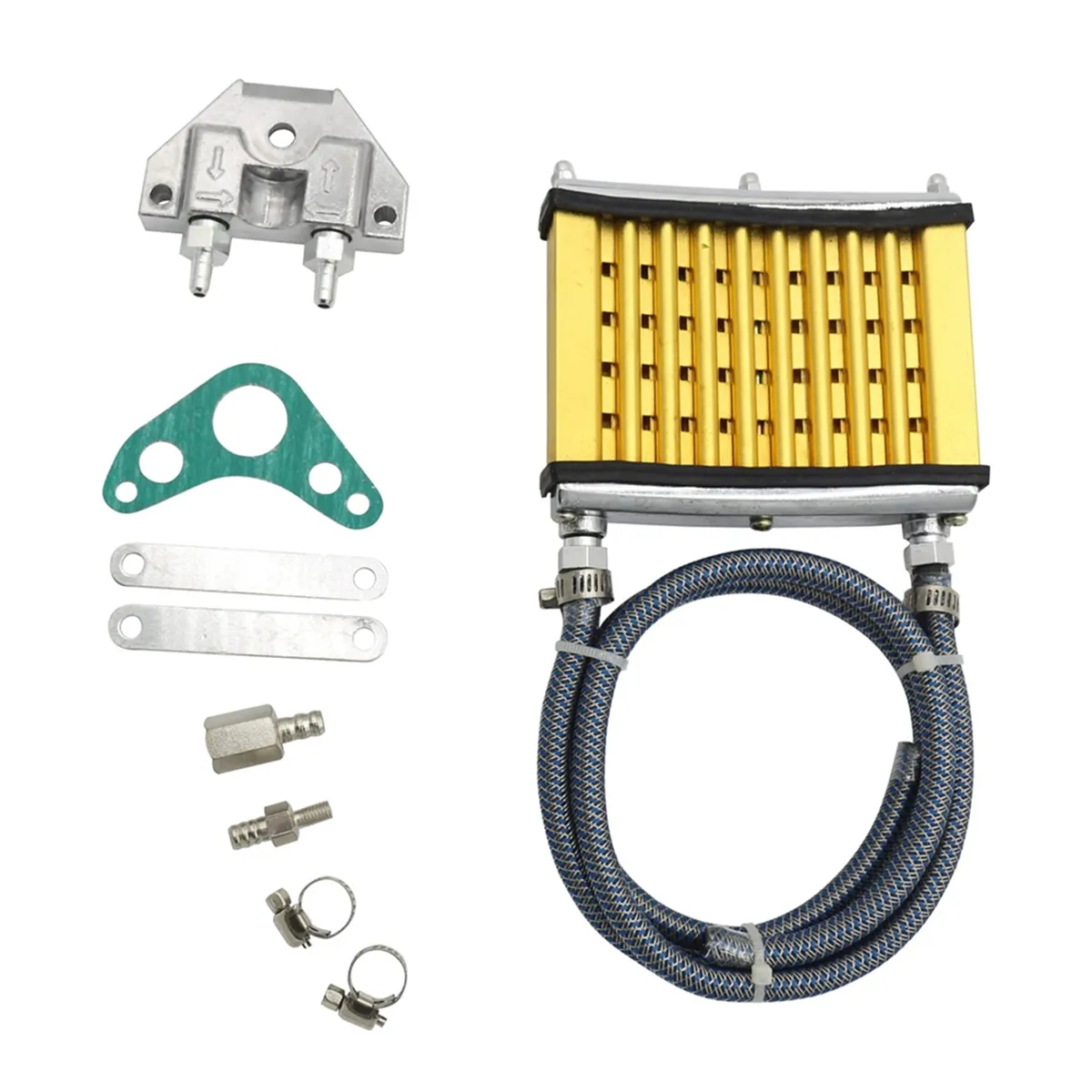 Motorcycle Engine Oil Cooler Cooling Radiator Compatible with Universal