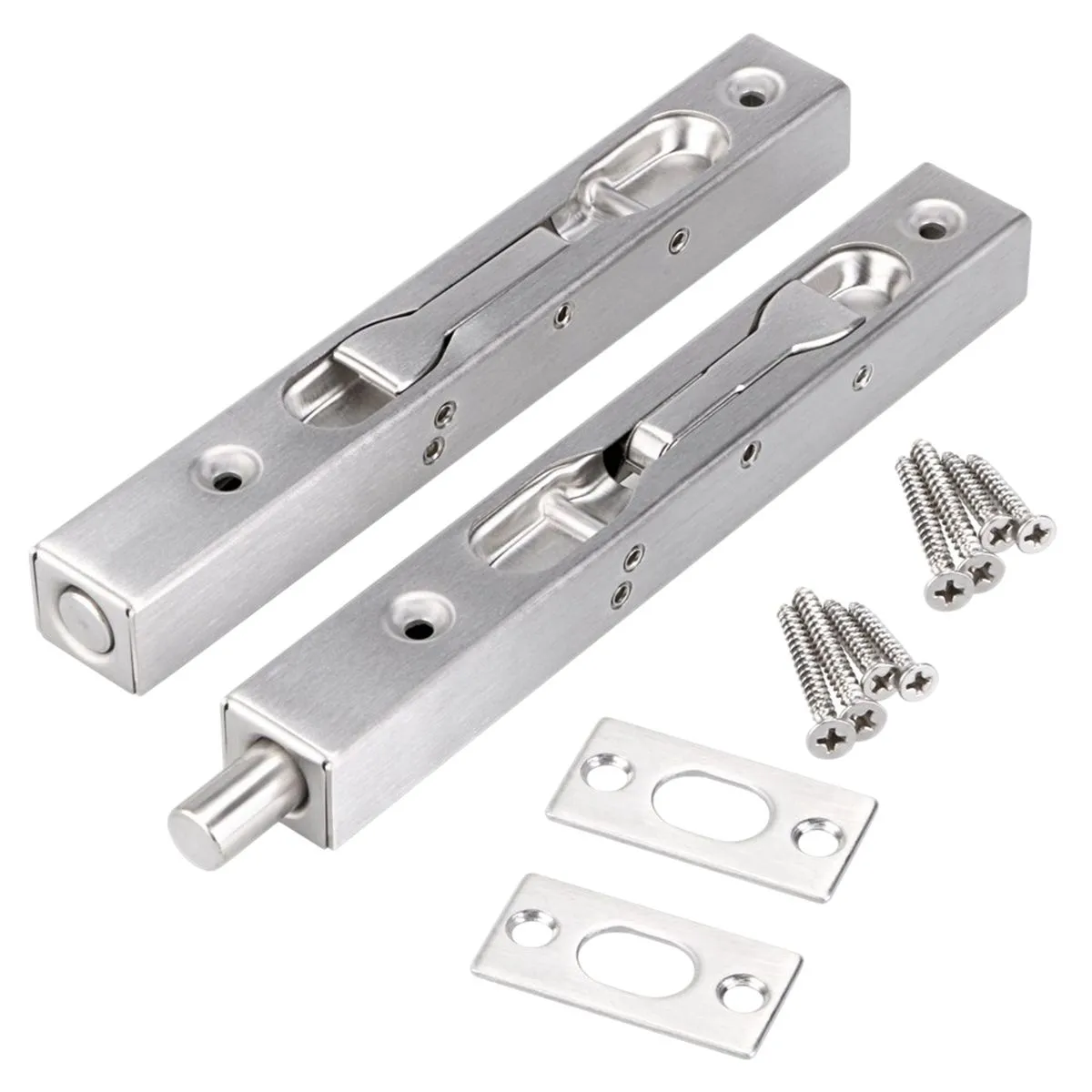 2 Pcs Door Flush Bolt - 6 Inch Security Door Lock For French Doors