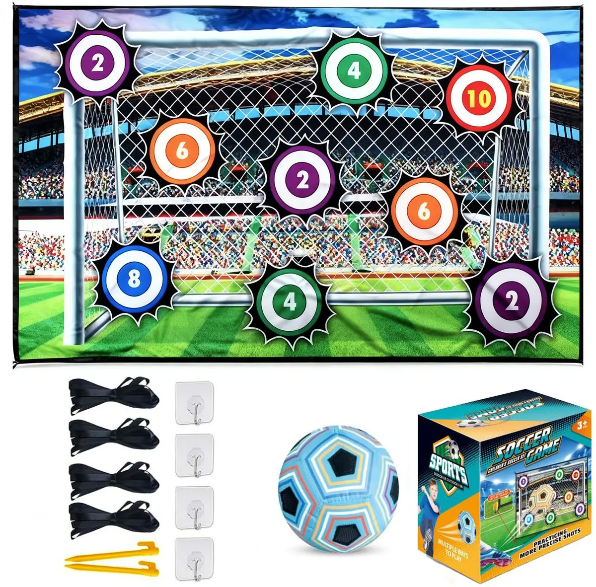 Kid Soccer Ball Game Set Backyard Toss Goal Game with 1 Ball&1 Game Target