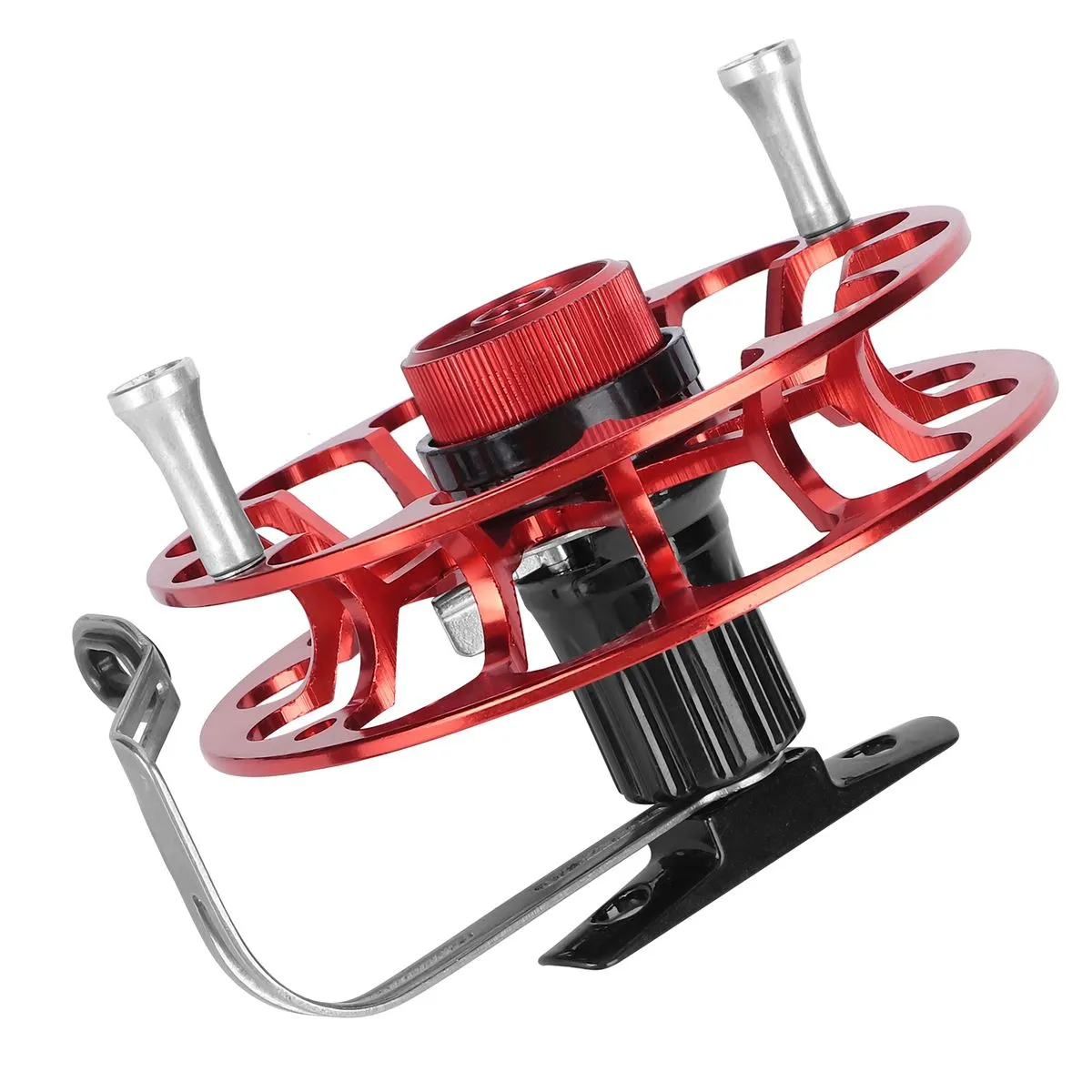 Red Spinning Reel Portable All Metal Fishing