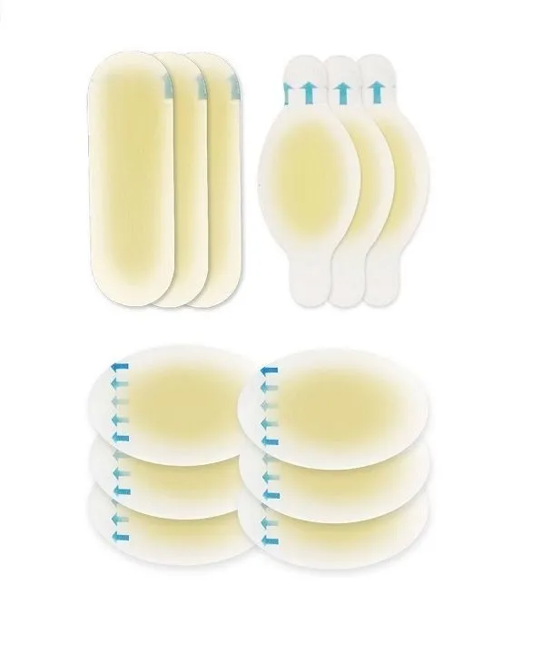 12 Pcs Water Resistant - 25% More Cushioning - Hydrocolloid Bandages