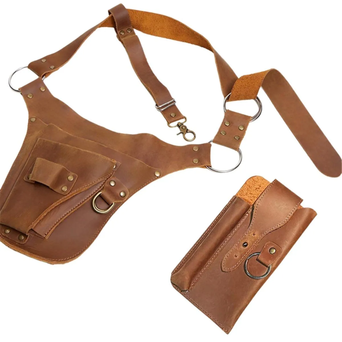 Leather Garden Tool Belt, Gardening Utility Belt, Garden Tool Storage Bag f