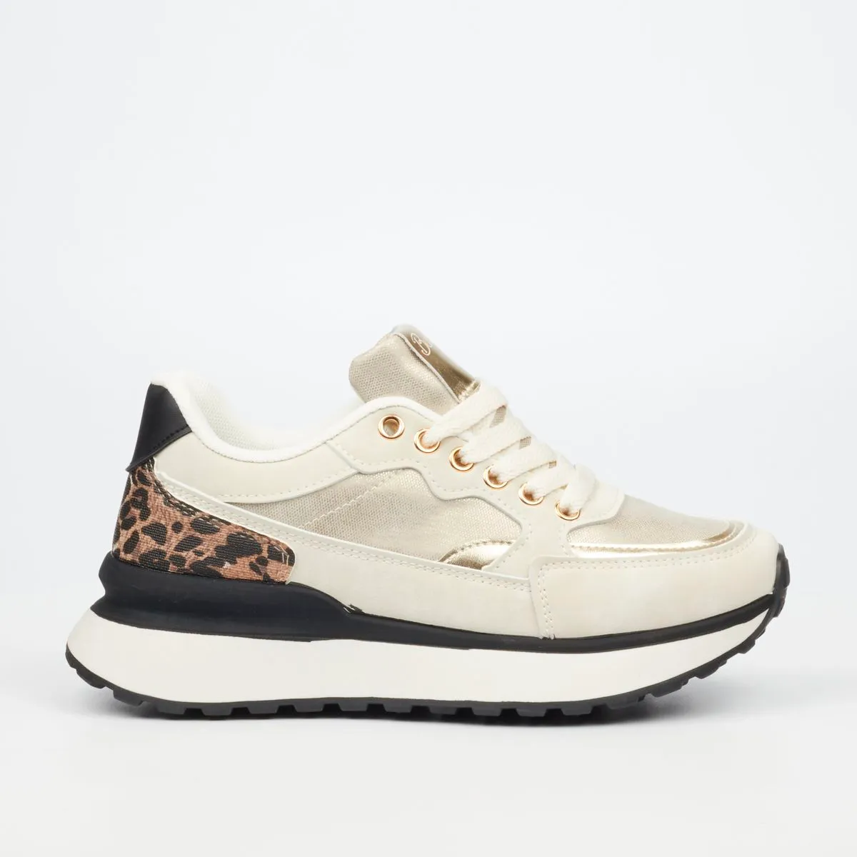 Butterfly Feet Rio 6 Women Faux Leather Sneaker - Beige