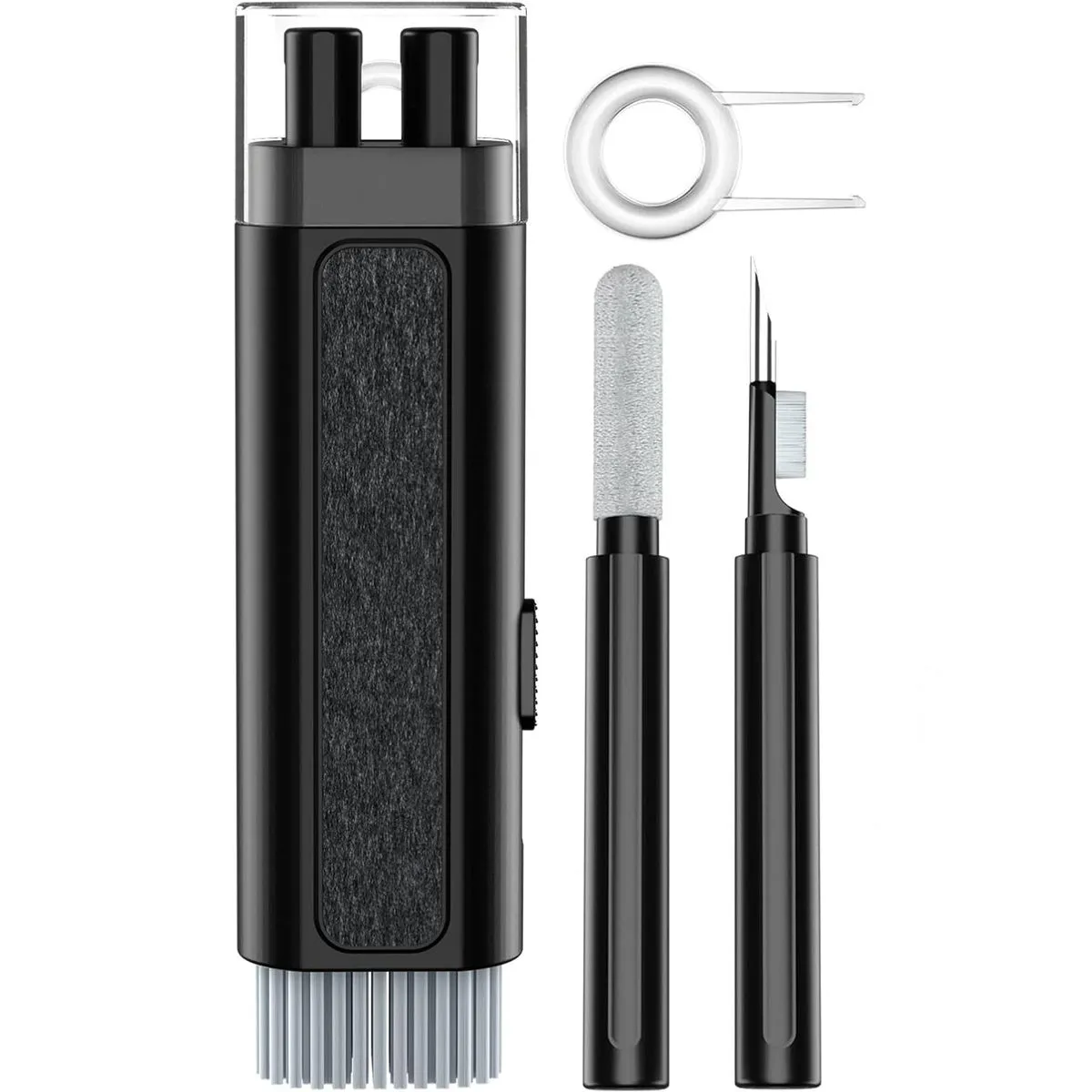 6-in-1 Keyboard Cleaner Kit Multifunction Earbuds Cleaning Pen with Brush - Black