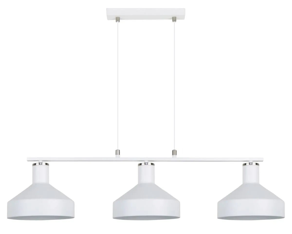 Bright Star Lighting 3-Light Pendant in Sand Black or Sand White Finish - White
