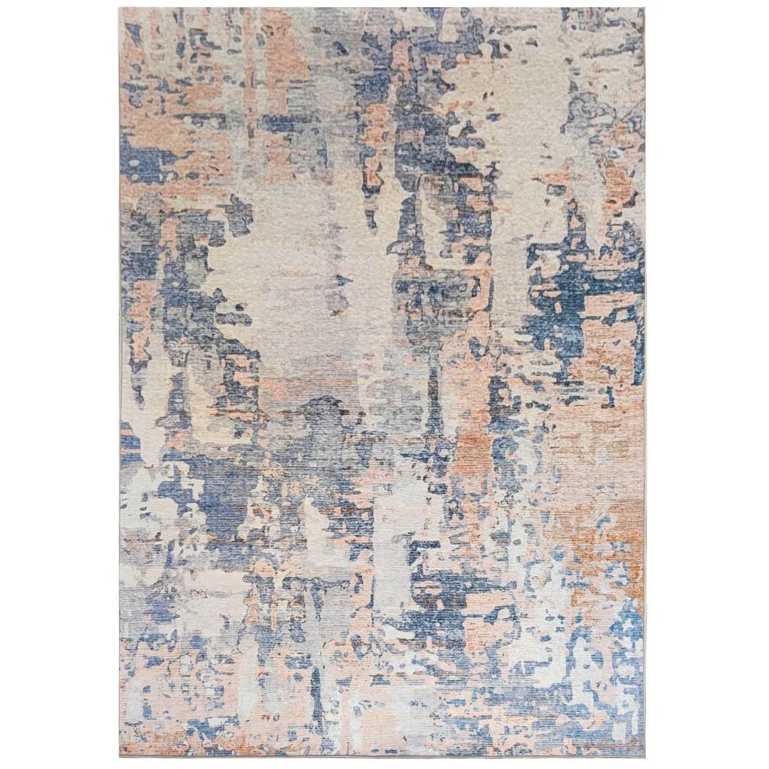 Urban Thread Namib Area Rug - Abstract Desert Navy, Peach & Neutral Tones