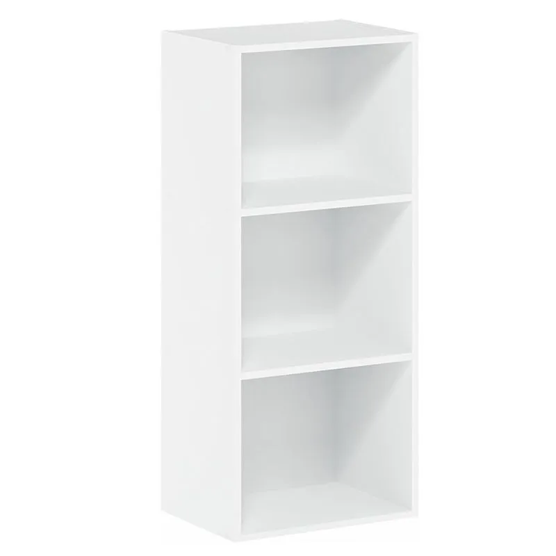 Minimalist All-White Three-Compartment Cabinet