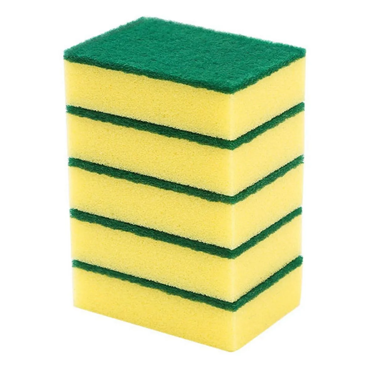 5-Piece Scouring Sponges - High-Density Dish Pads